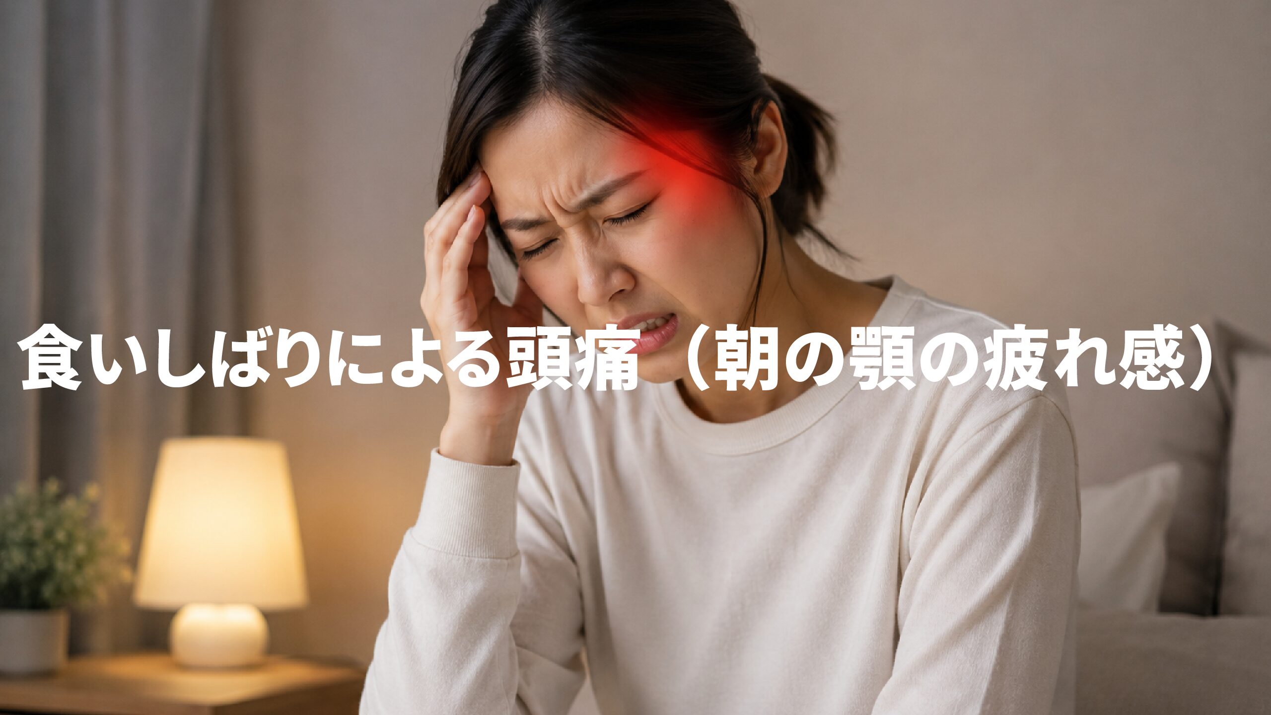 食いしばりによる頭痛（朝の顎の疲れ感）