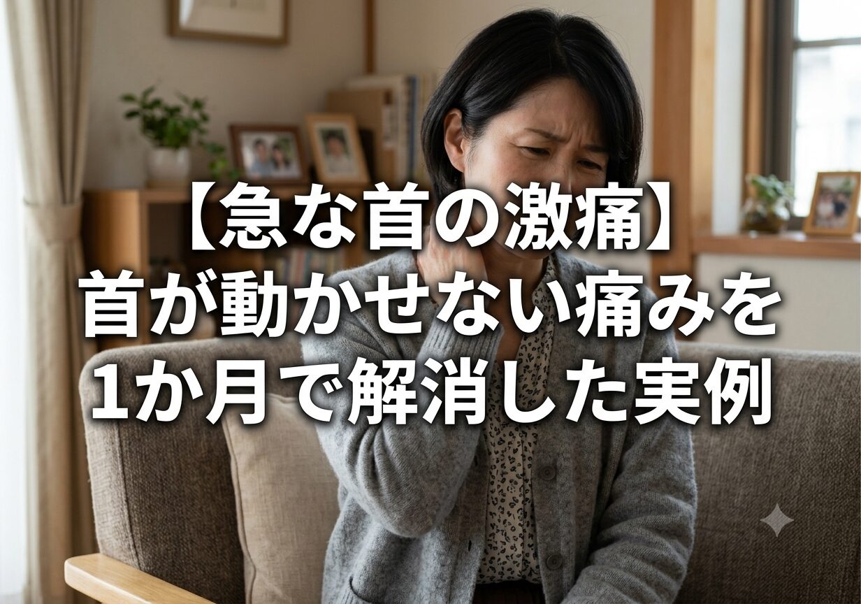 【急な首の激痛】首が動かせない痛みを1か月で解消した実例