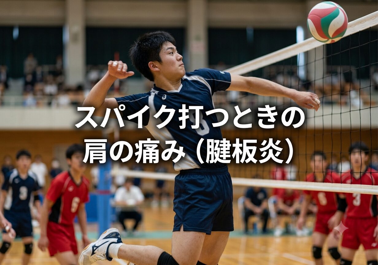 スパイクを打つときの方の痛み（腱板炎）