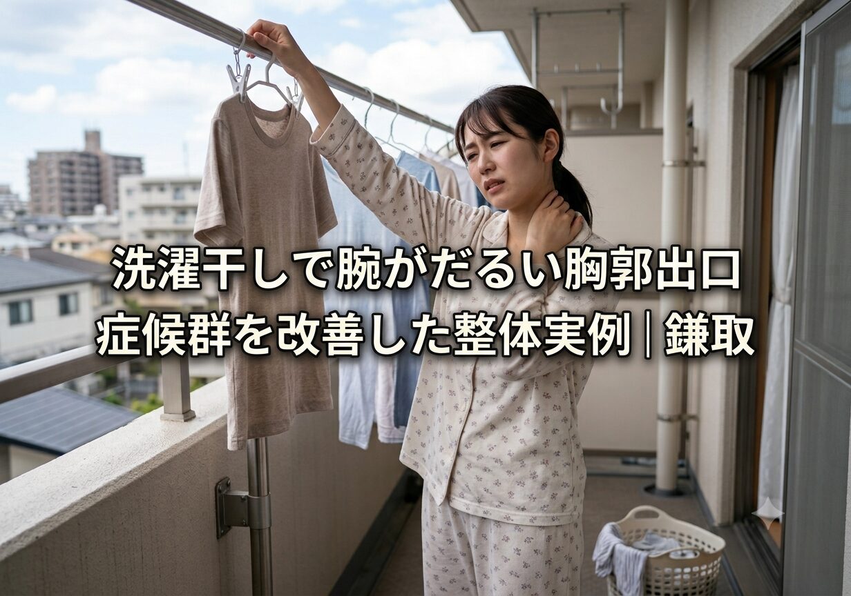 洗濯干しで腕がだるい胸郭出口症候群を改善した整体実例｜鎌取