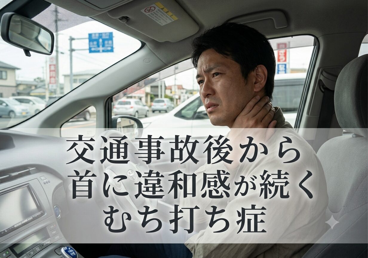 交通事故後から首に違和感が続くむち打ち症