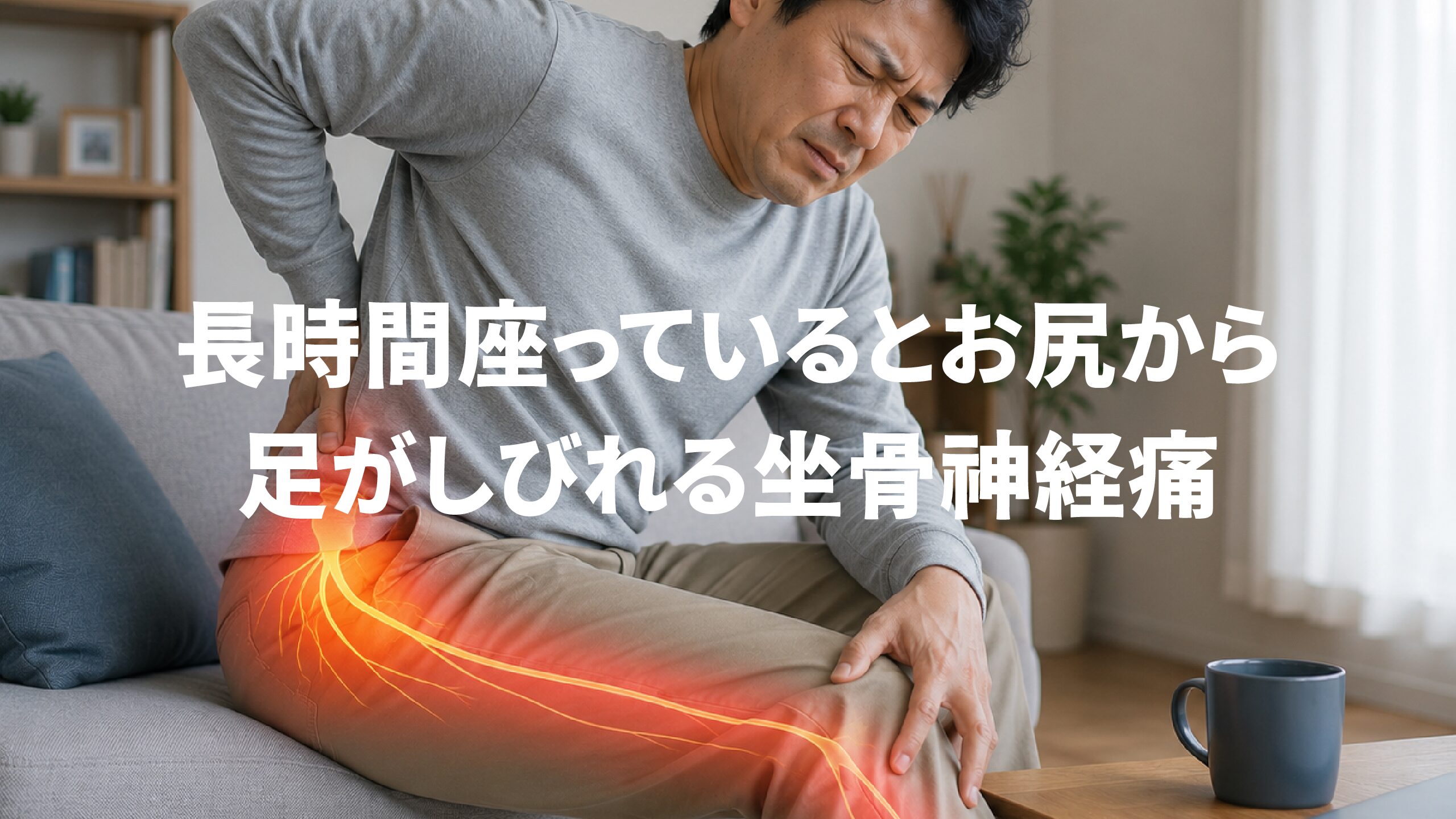 長時間座っているとお尻から足がしびれる坐骨神経痛