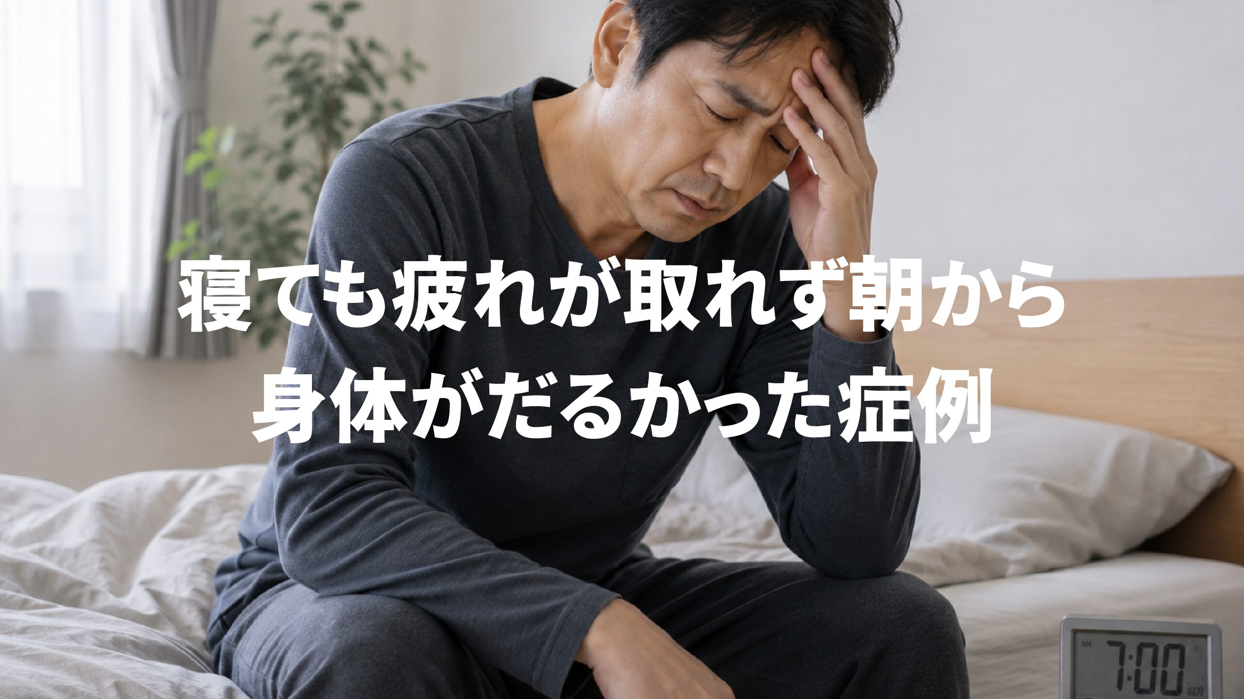 寝ても疲れが取れず朝から身体がだるかった症例