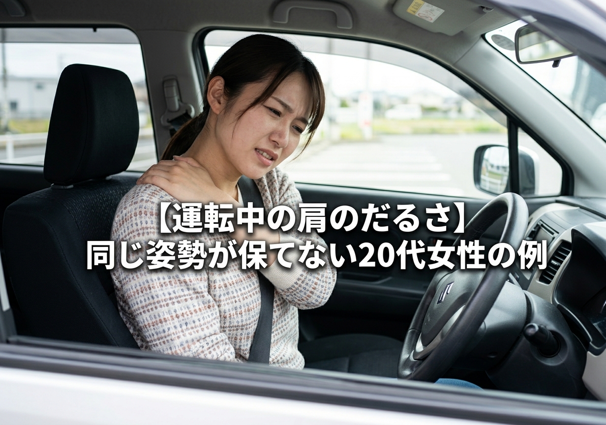 【運転中の肩のだるさ】同じ姿勢が保てない20代女性の例