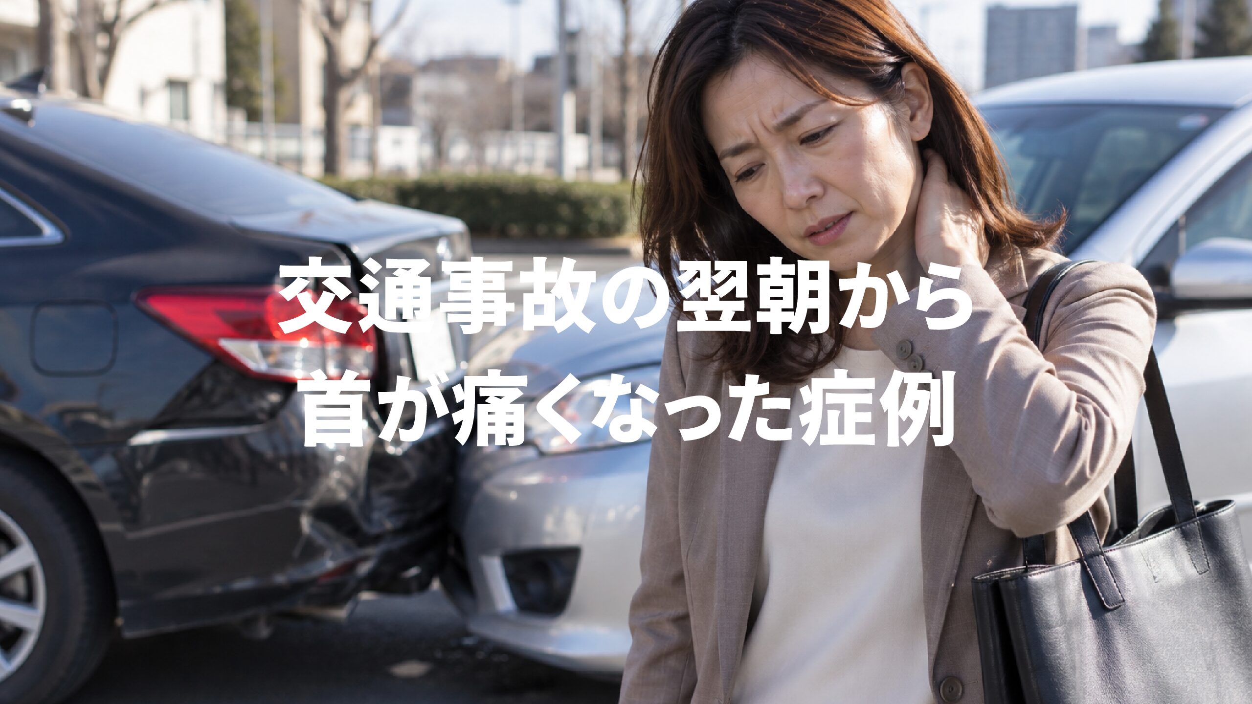 交通事故の翌朝から首が痛くなった症例