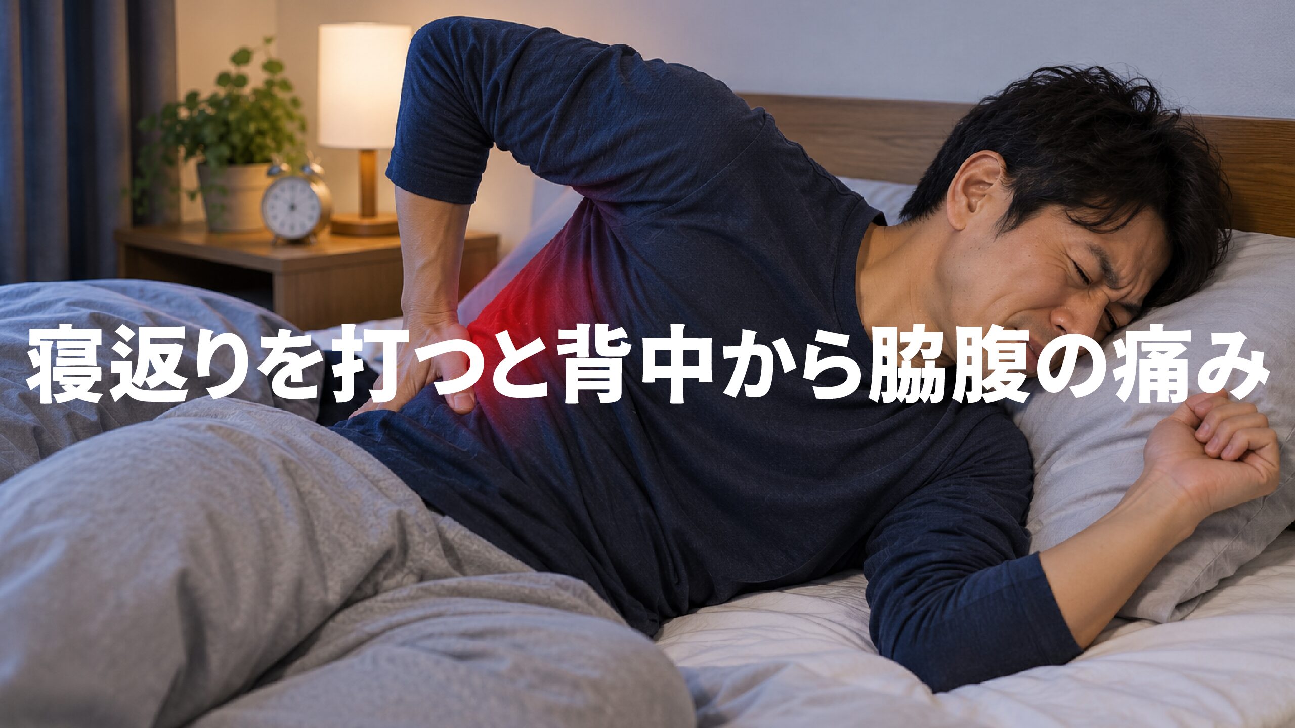 寝返りを打つと背中から脇腹の痛み