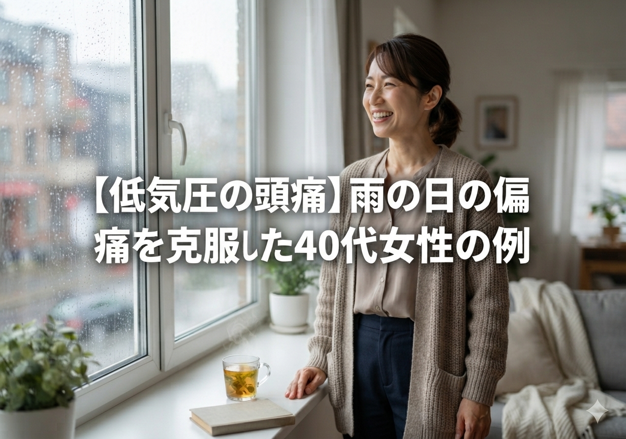 【低気圧の頭痛】雨の日の偏頭痛を克服した40代女性の例