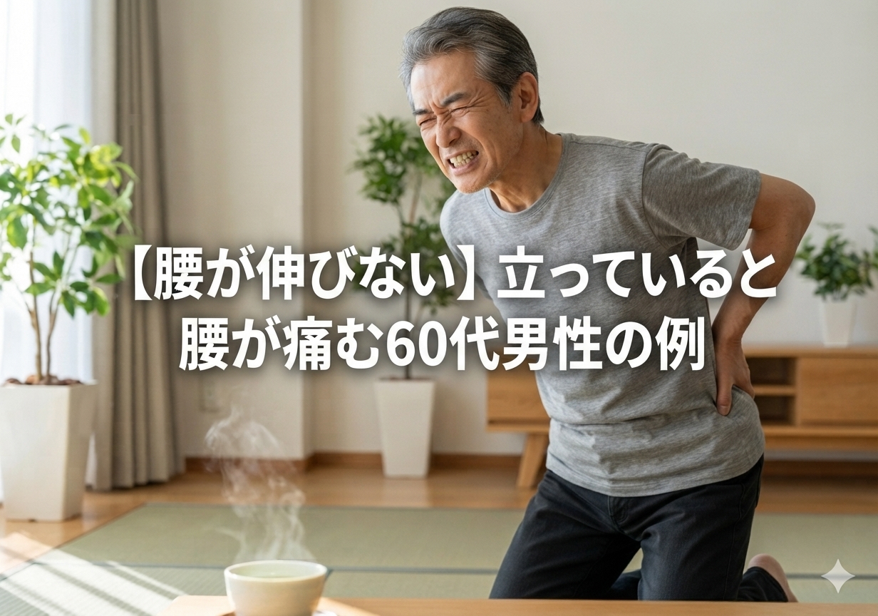 【腰が伸びない】立っていると腰が痛む60代男性の例