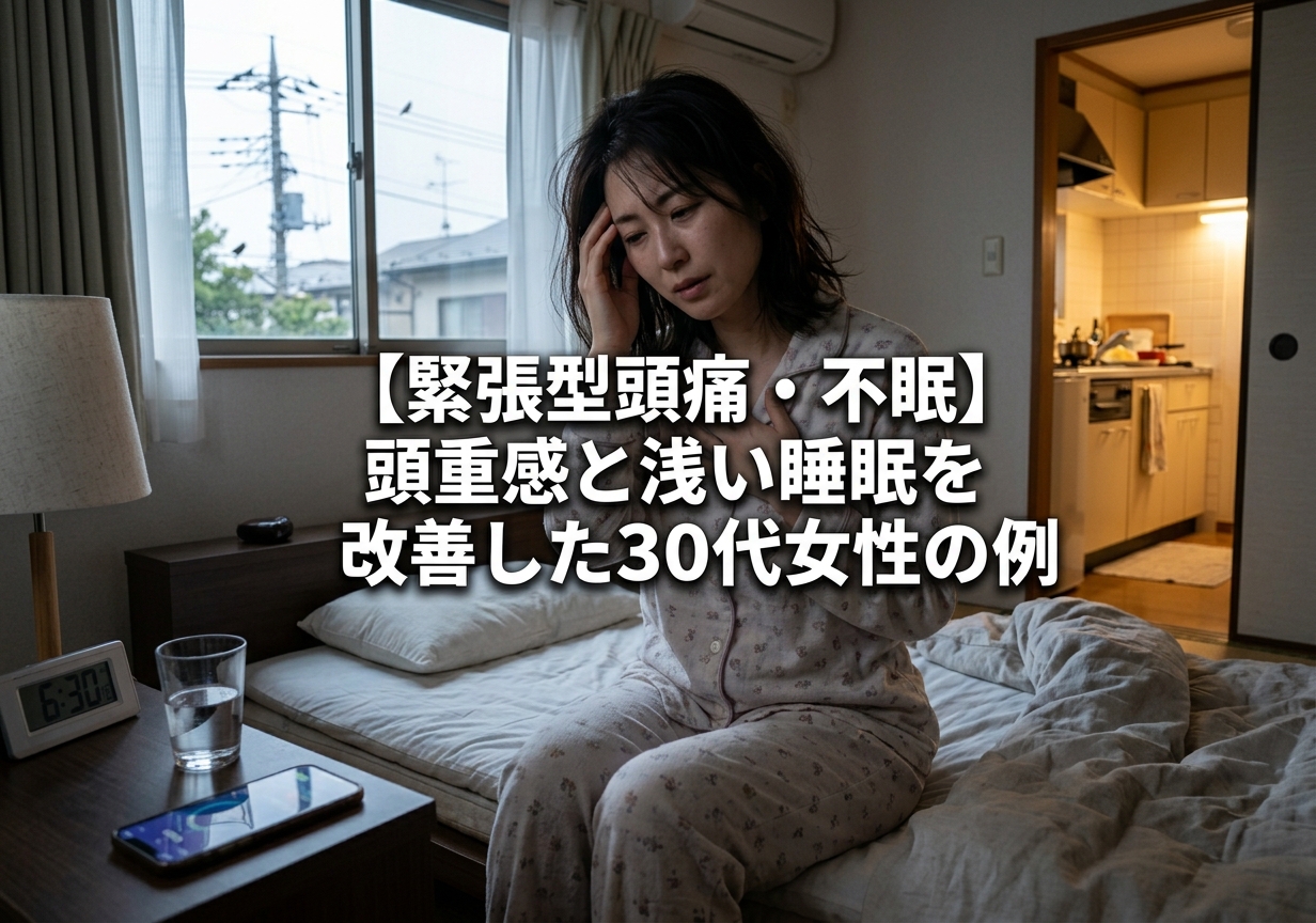 【緊張型頭痛・不眠】頭重感と浅い睡眠を改善した30代女性の例