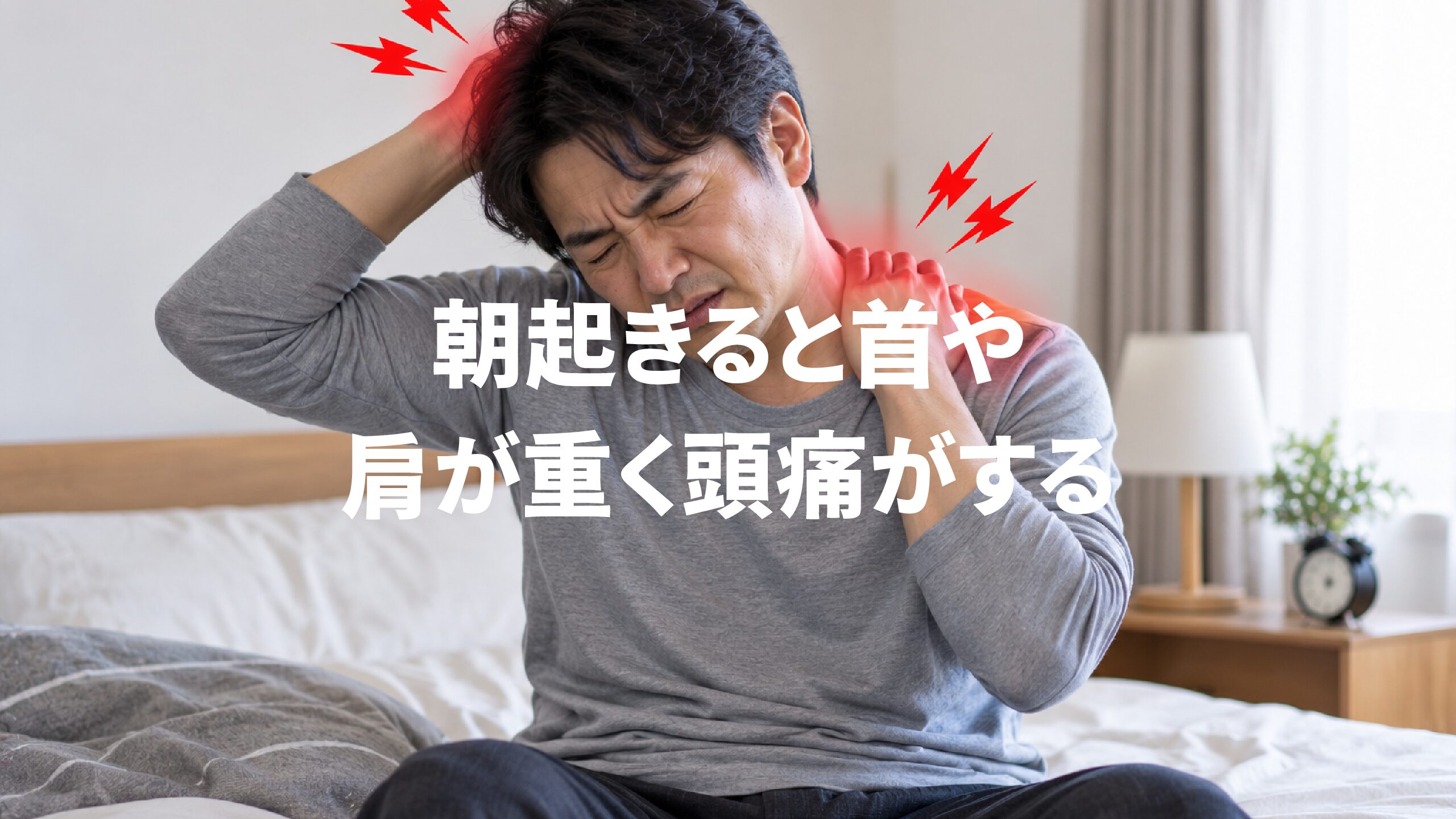 朝起きると首や肩が重く頭痛がする